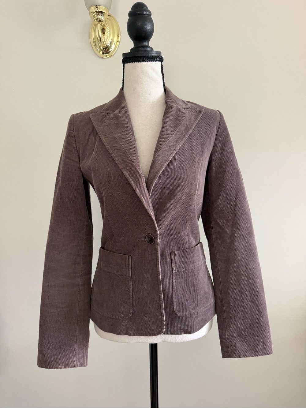 Club Monaco Mauve Corduroy Single-Button Blazer